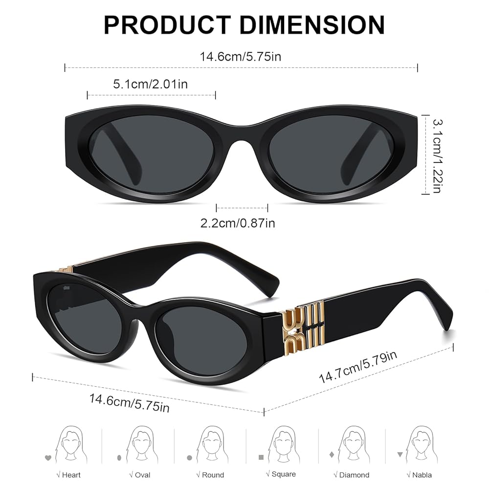 Amazon.com: zeoxie Oval Sunglasses for Women Men Trendy 90s